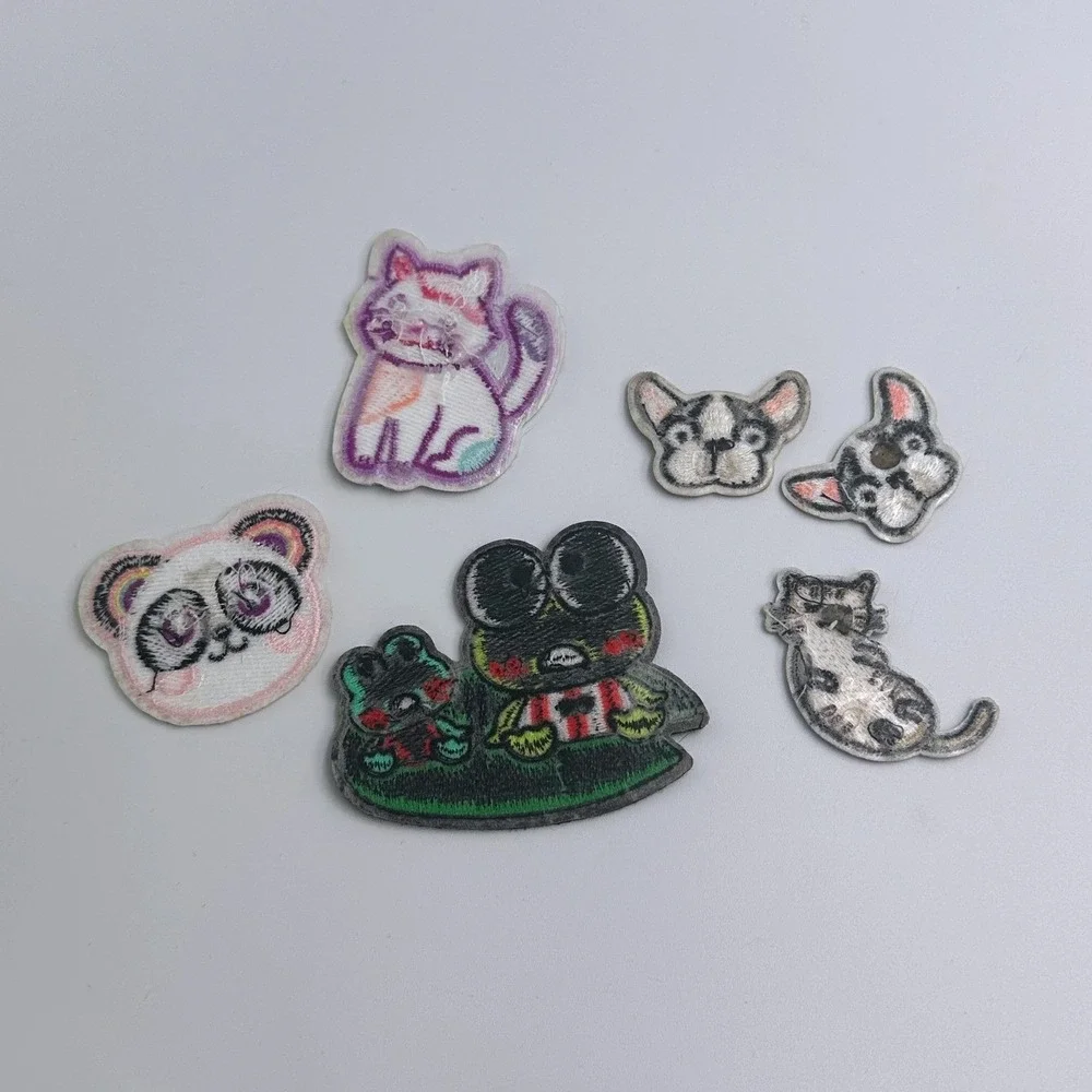 Embroidered Animal Patch Lot Panda Cats Dogs Butterfly Iron On